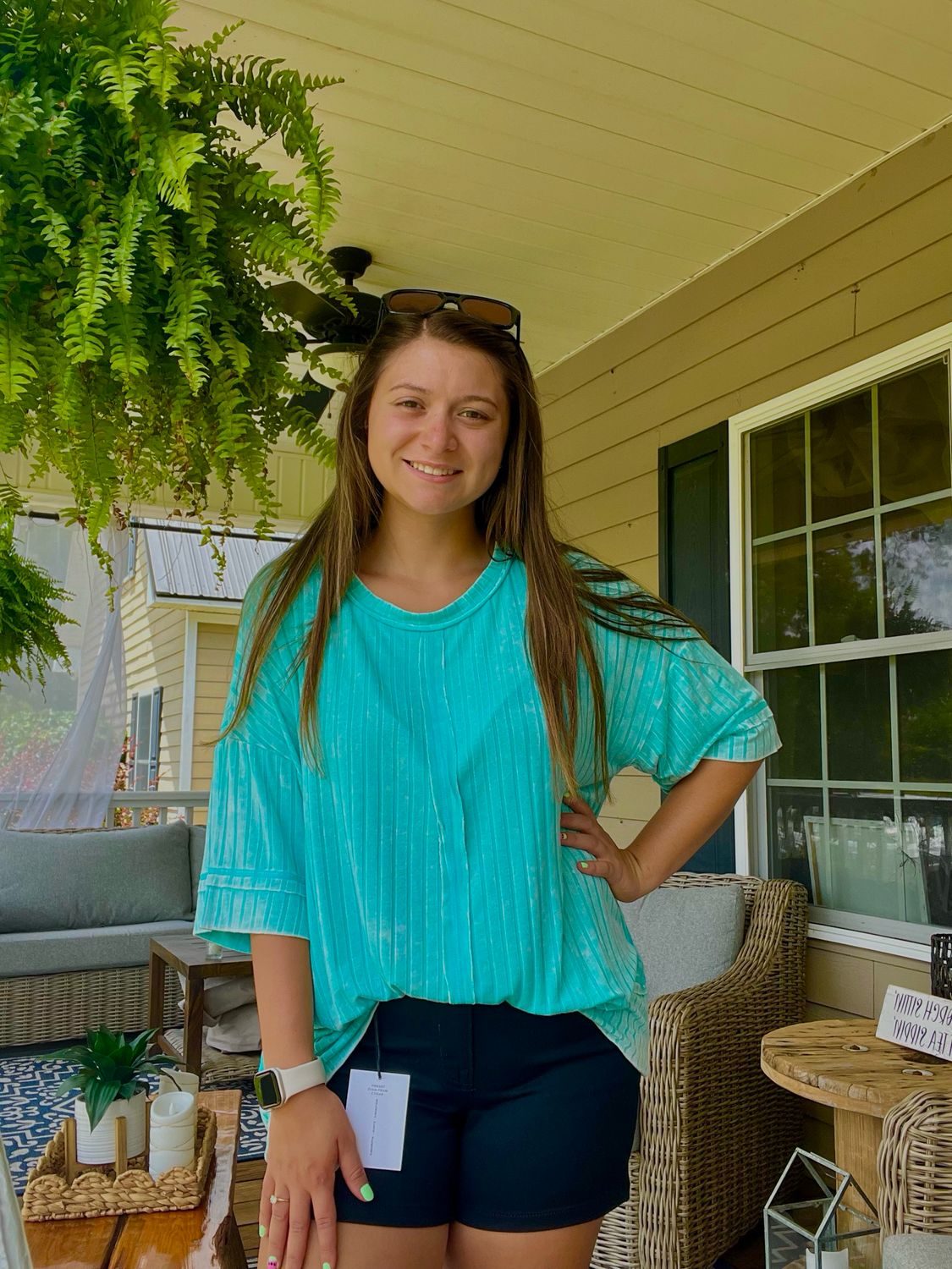 Layla Blouse In Turquoise