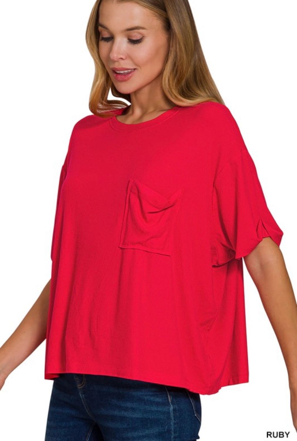 Ruby Ribbed Blouse
