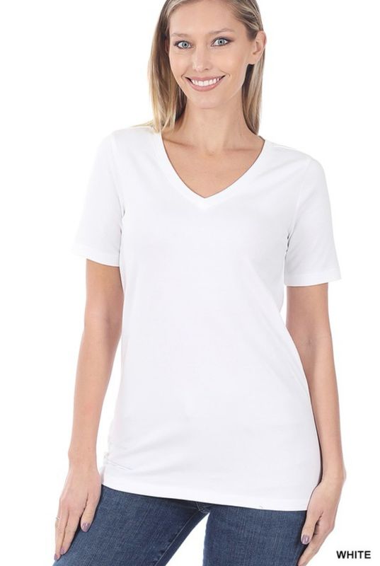 White Vneck Tee