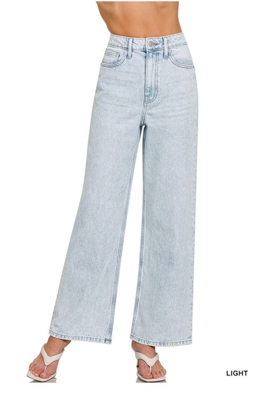 Zenana High Waist Leg Straight Denim Pants Zenana High Waist Leg Straight Denim Pants