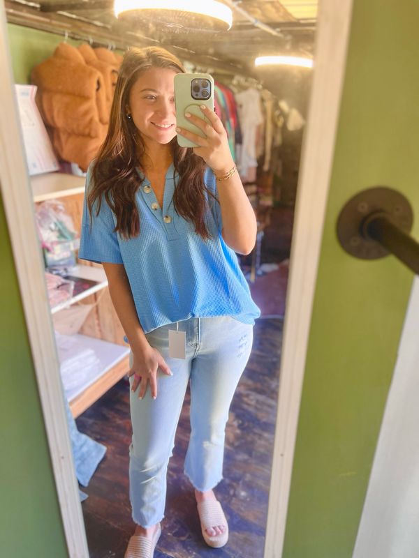 Waffle Top Baby Blue