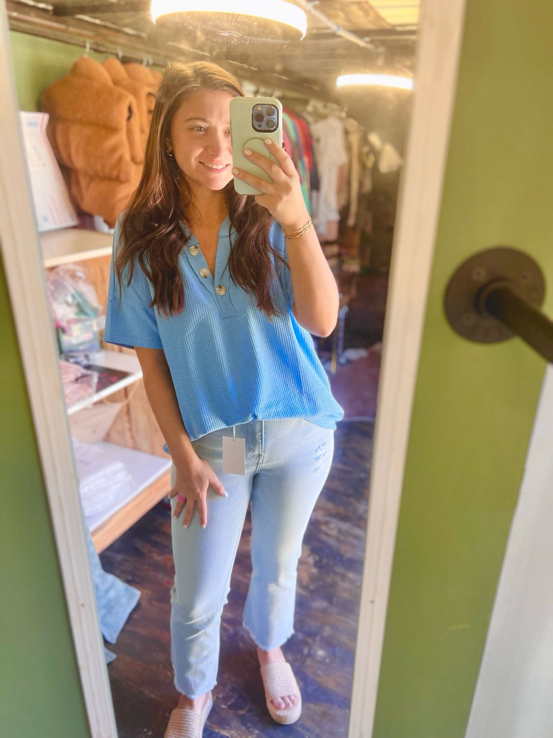 Waffle Top Baby Blue