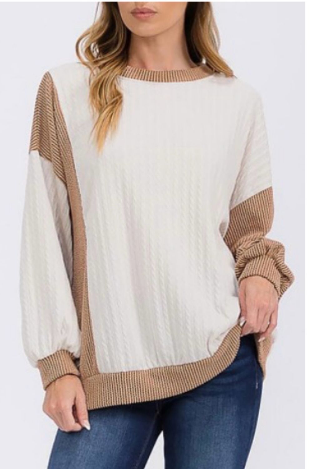Mocha Colorblock Blouse Mocha Colorblock Blouse