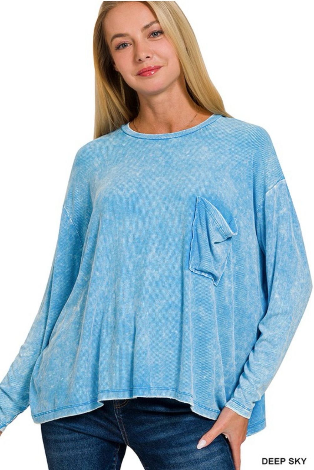 Deep Sky Round Neck Top Deep Sky Round Neck Top