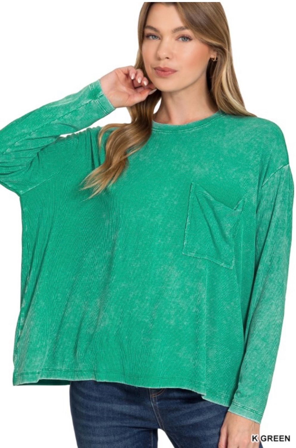 Kelly Green Round Neck Top Kelly Green Round Neck Top