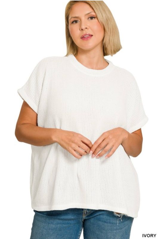 Ivory Cap Sleeve Sweater Plus Size