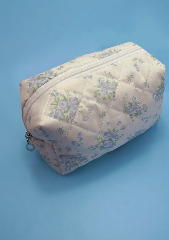 Blue Floral Makeup Pouch Blue Floral Makeup Pouch