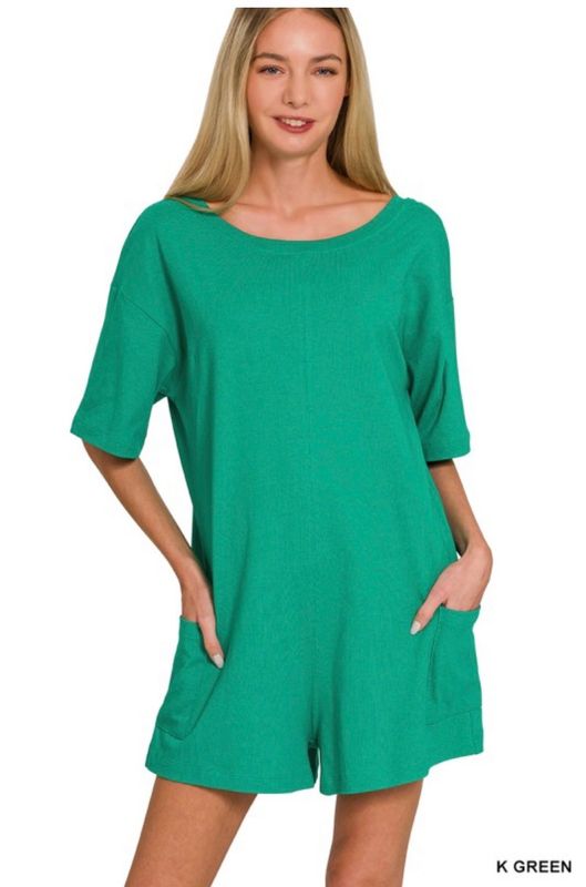 Kelly Green Romper