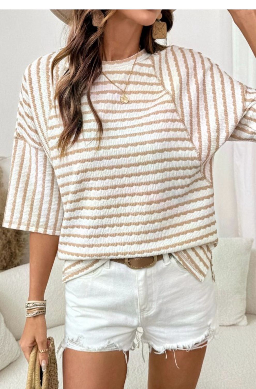 Apricot Textured Blouse Apricot Textured Blouse