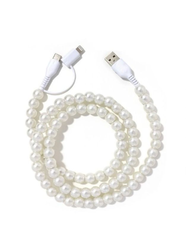 Pearl Beaded Dual Fast USB Chargers Pearl Beaded Dual Fast USB Chargers