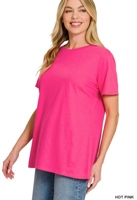 Hot Pink Cotton Tee Hot Pink Cotton Tee