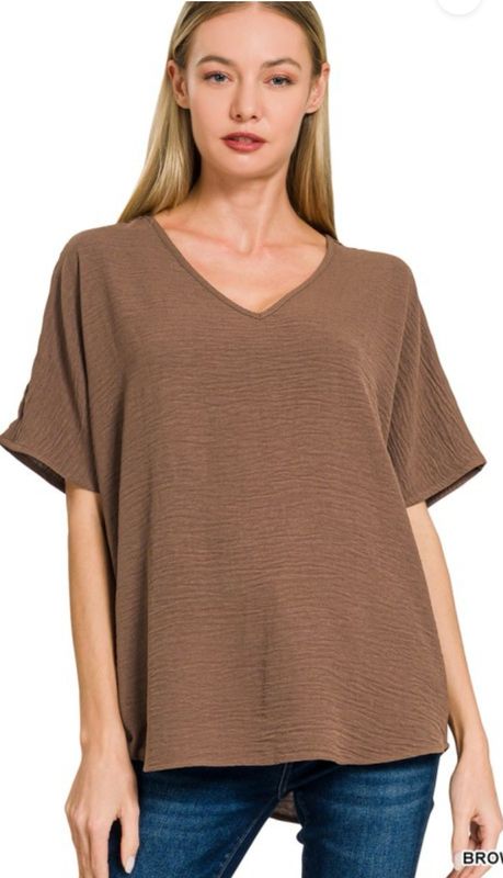 Brown Woven Airflow Blouse Brown Woven Airflow Blouse
