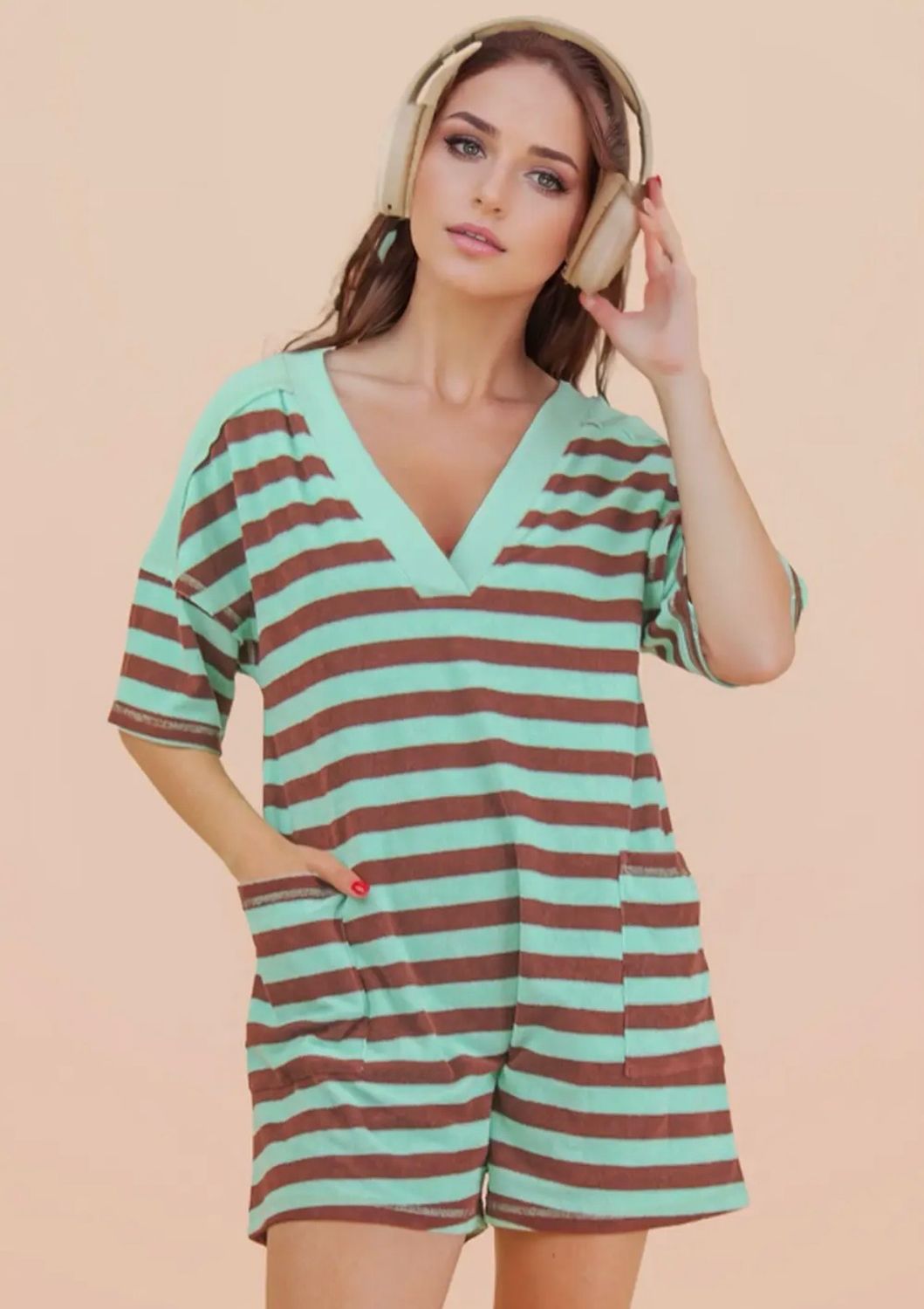 Mint Casual Knit Romper