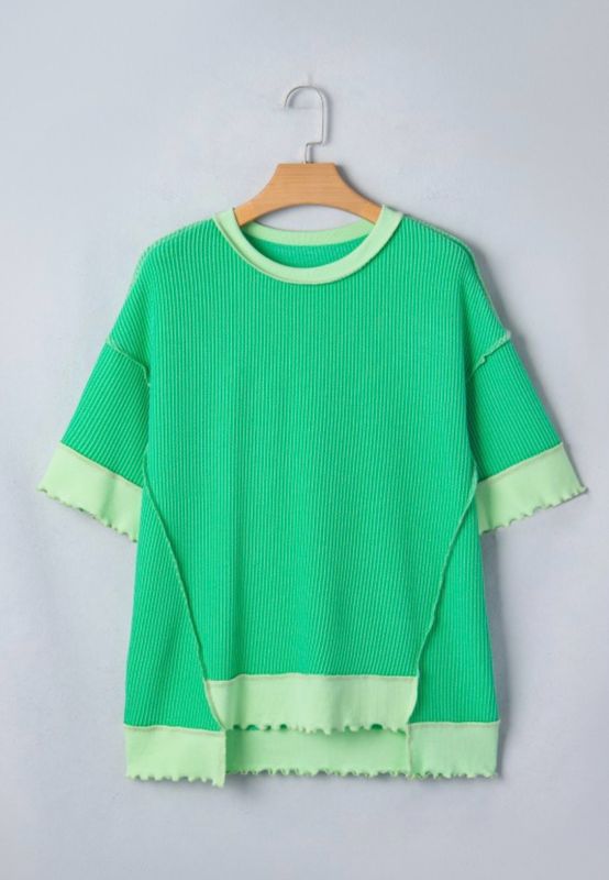 Mint Green Ribbed Top
