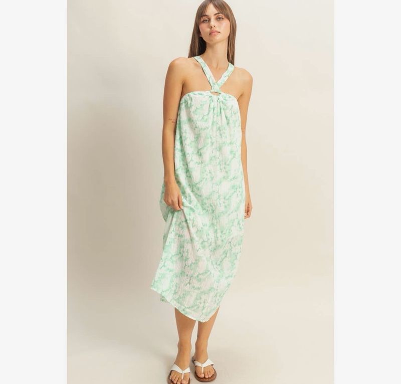 Halter Backless Midi Dress