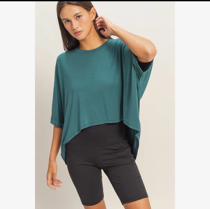 Teal Batwing Blouse