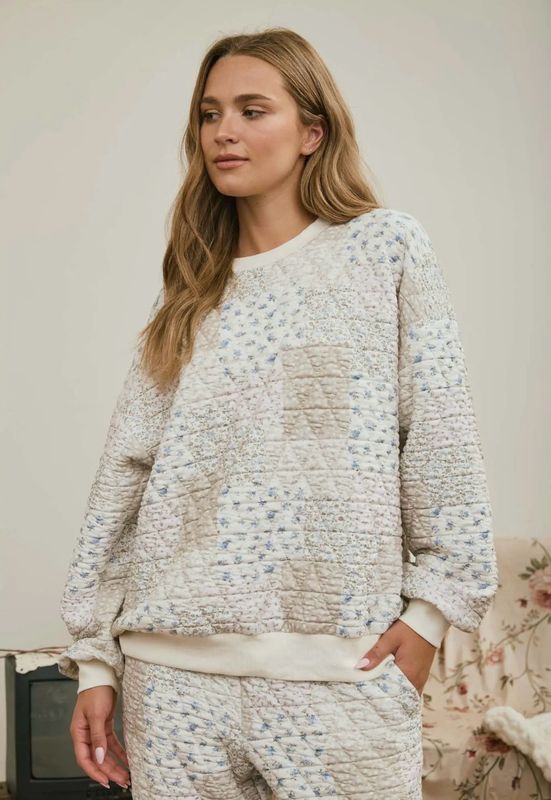 Quilted Patchwork Pants Set