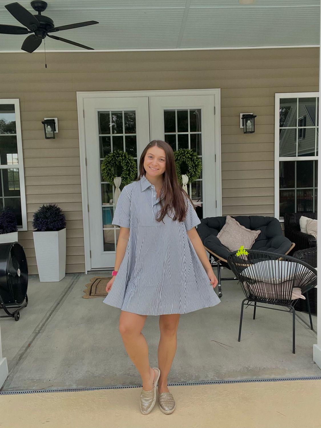Black Stripe Mini Dress