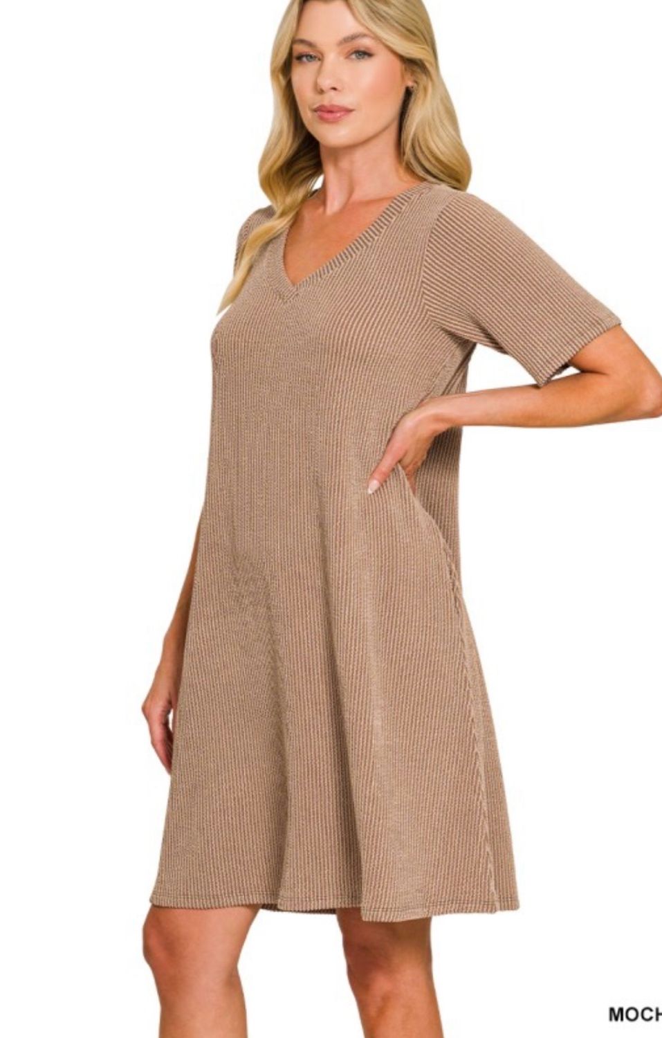 Mocha Ribbed Dress