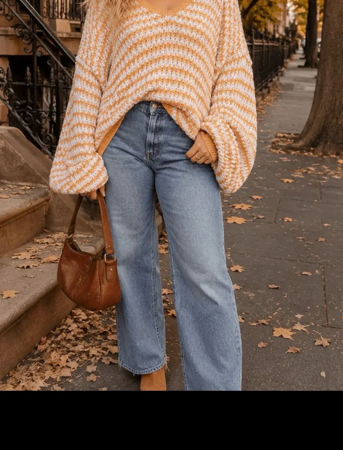 Oversized Mustard Stripe Blouse