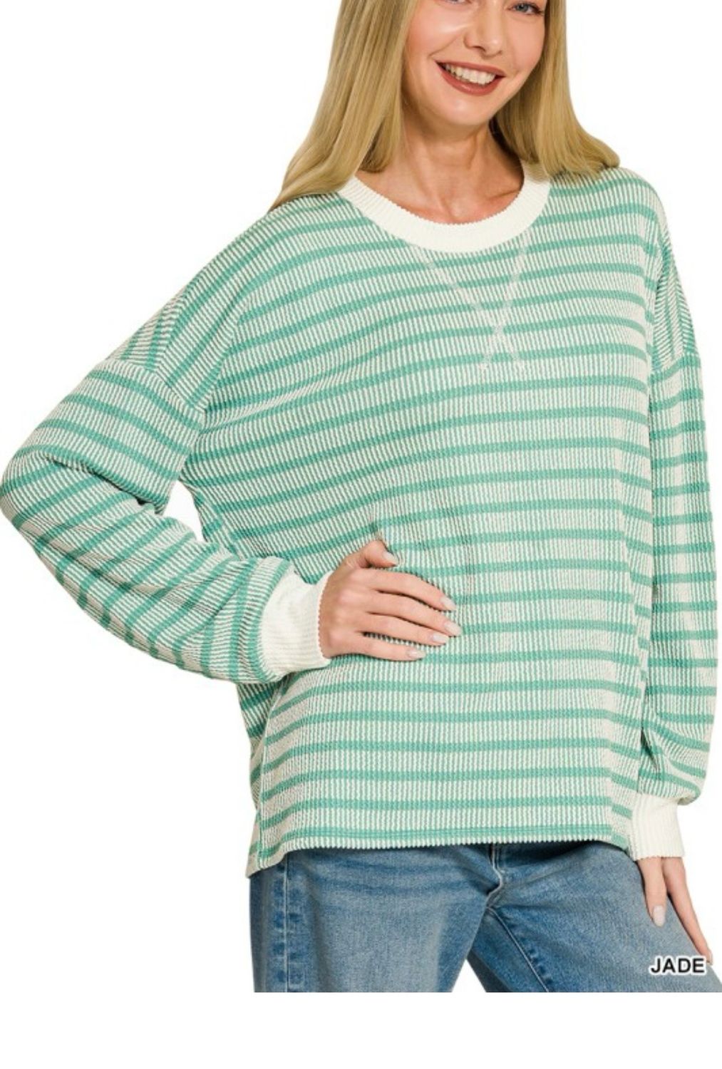 Jade Zenana Ribbed Pullover Jade Zenana Ribbed Pullover