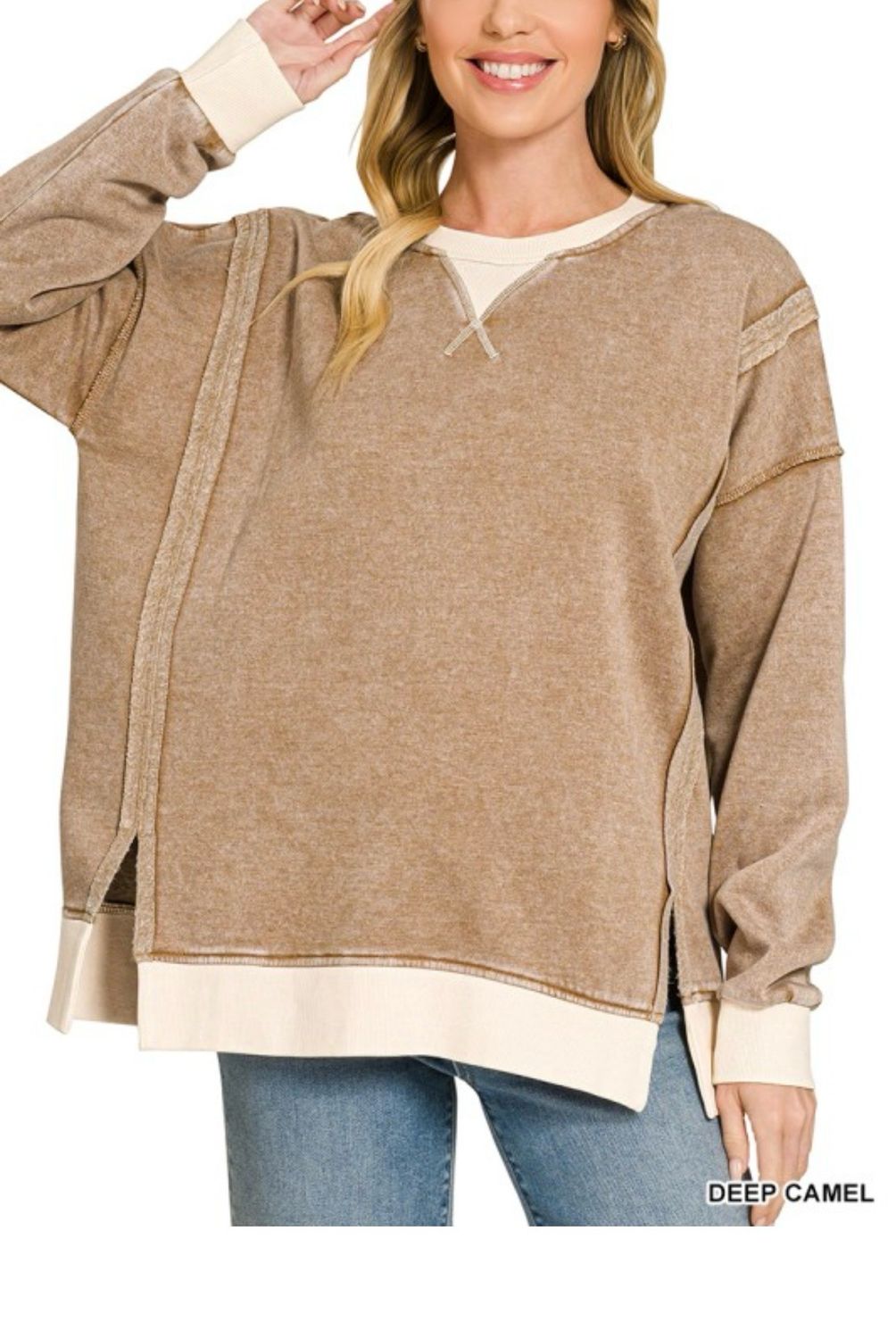 Deep Camel Zenana Pullover
