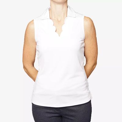 Blusa Scallop Neck Women's Sleeveless Golf Polo