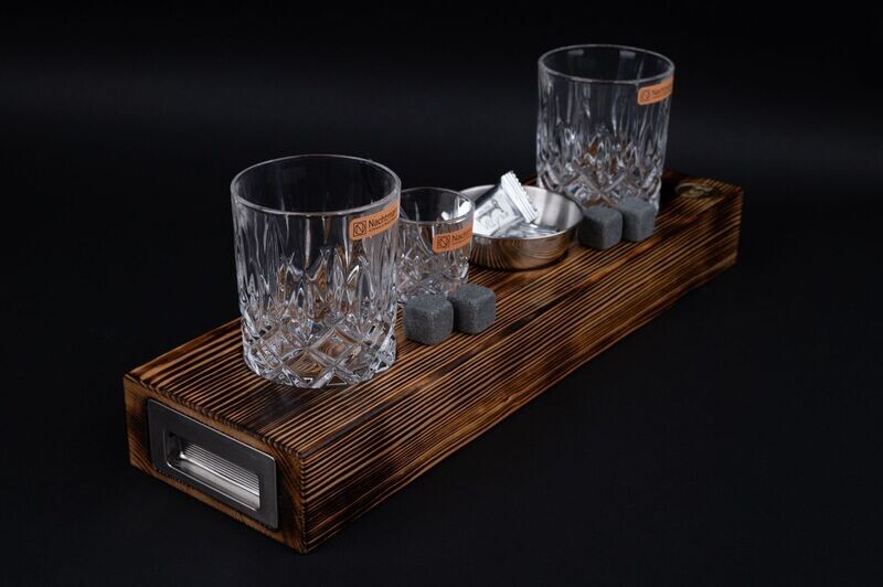 WhiskyBoard mit   2 Tumbler