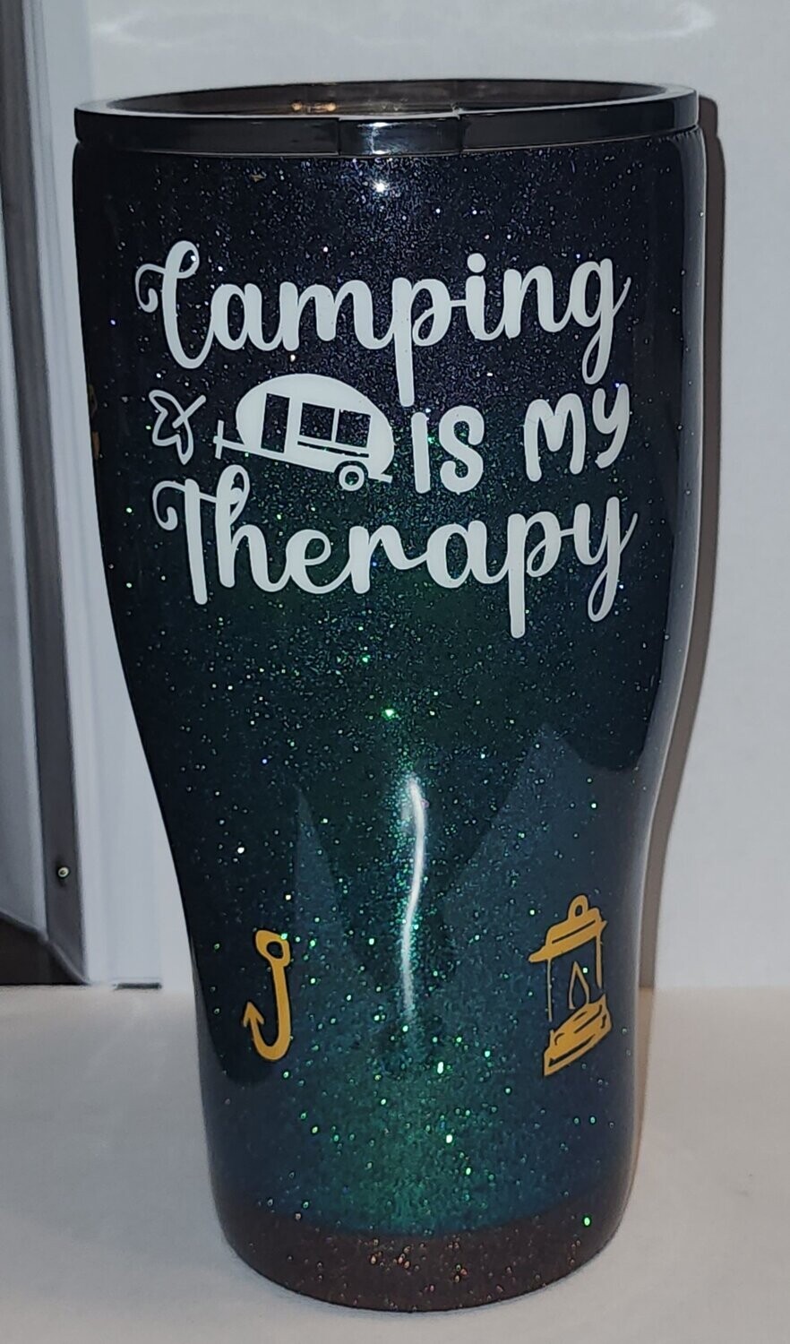 camping is my therapy 30 oz tumbler