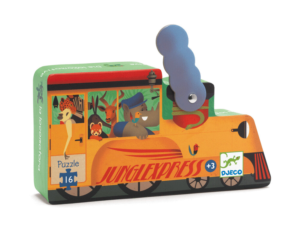 Djeco Silhouette Puzzle - Locomotive (16 pc)