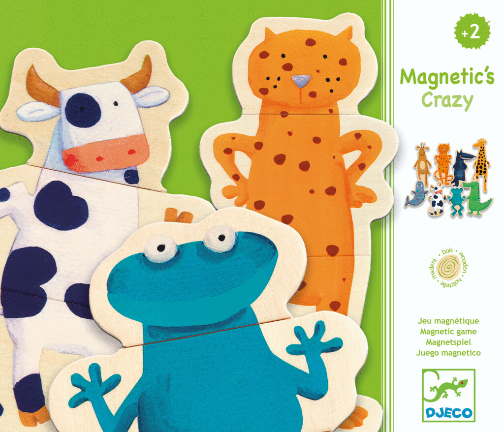 Djeco Wooden Magnets Crazy Animal Mix & Match
