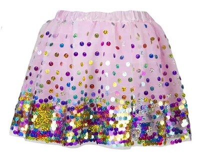 Great Pretenders Pink Party Fun Sequin Skirt (Size 4-6)