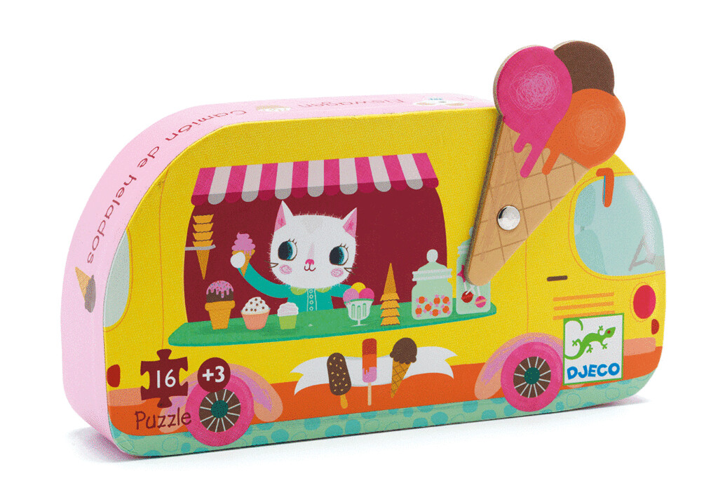 Djeco Silhouette Puzzle - Ice Cream Truck (16 pc)