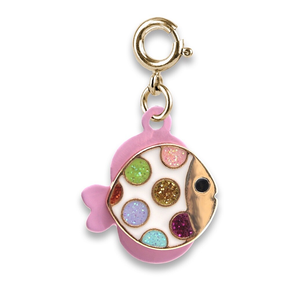 Charm It Gold Glitter Tropical Fish Charm