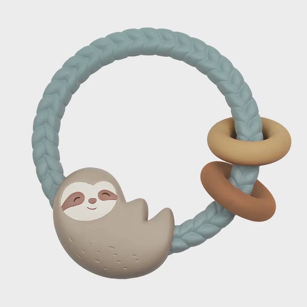 Itzy Ritzy Ritzy Rattle Silicone Teether Rattles (Sloth)