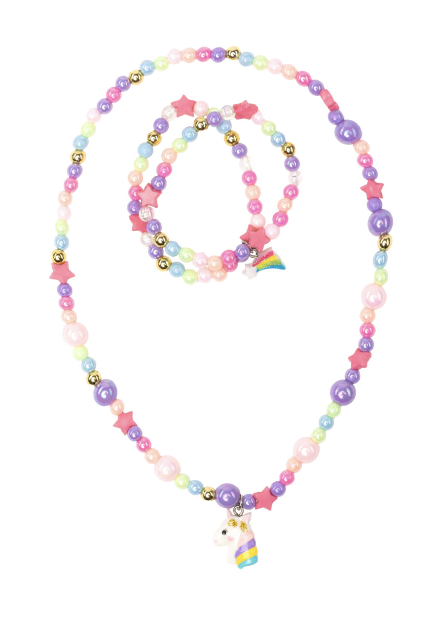 Great Pretenders Cheerful Starry Unicorn Necklace Bracelet Set