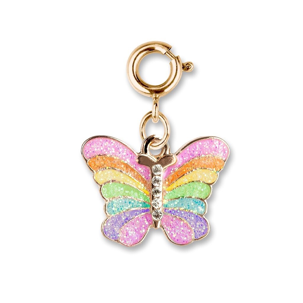 Charm It Gold Glitter Butterfly Charm