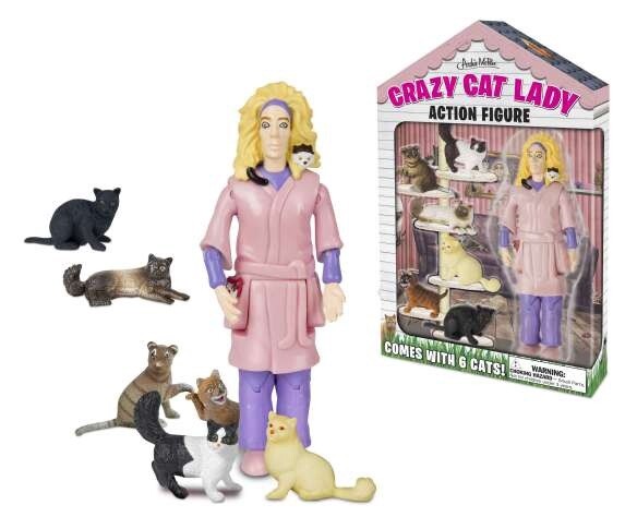 Archie McPhee Crazy Cat Lady Action Figure