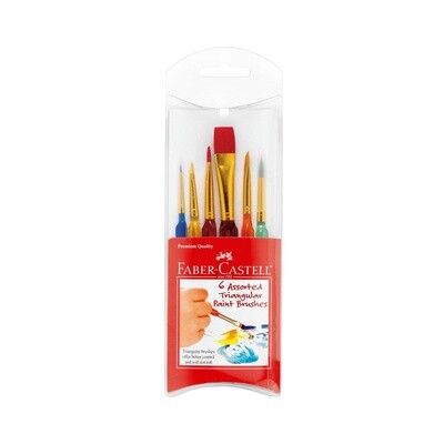 Faber-Castell 6 Assorted Triangular Paint Brushes