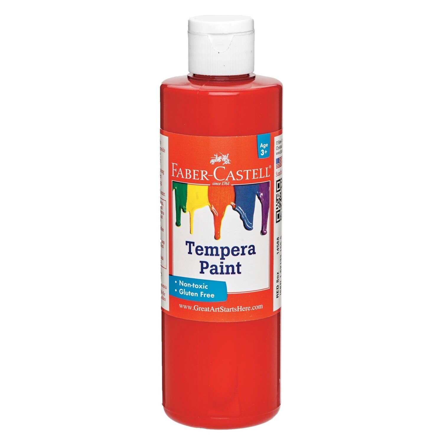 Faber-Castell Tempera Paint - Red (8 oz bottles)