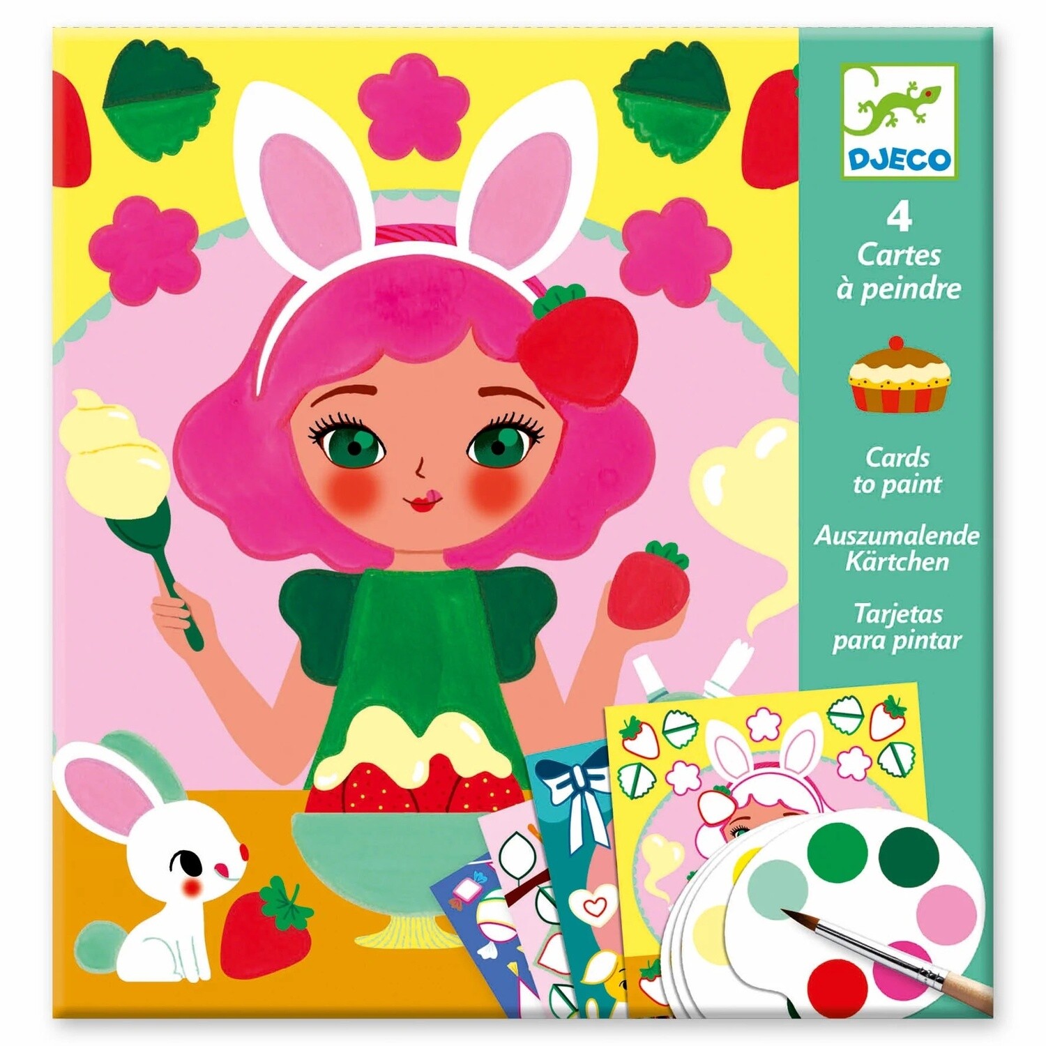 Djeco Snack Time Surprise Watercolor Painting Cards Set