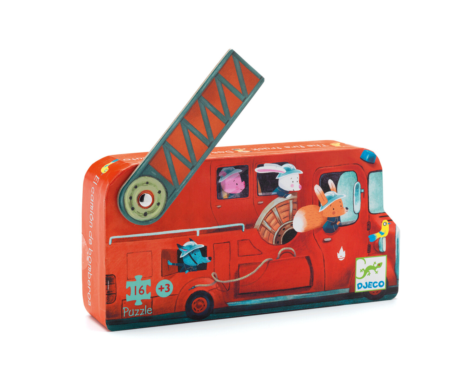 Djeco Silhouette Puzzle - Fire Truck (16 pc)