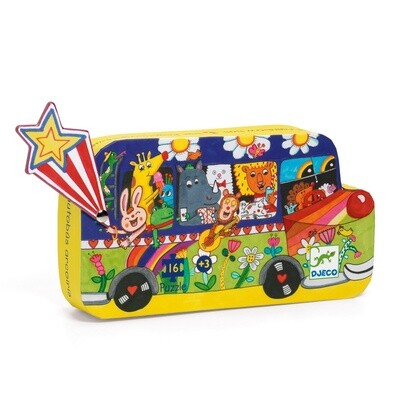 Djeco Silhouette Puzzle - Rainbow Bus (16 pc)
