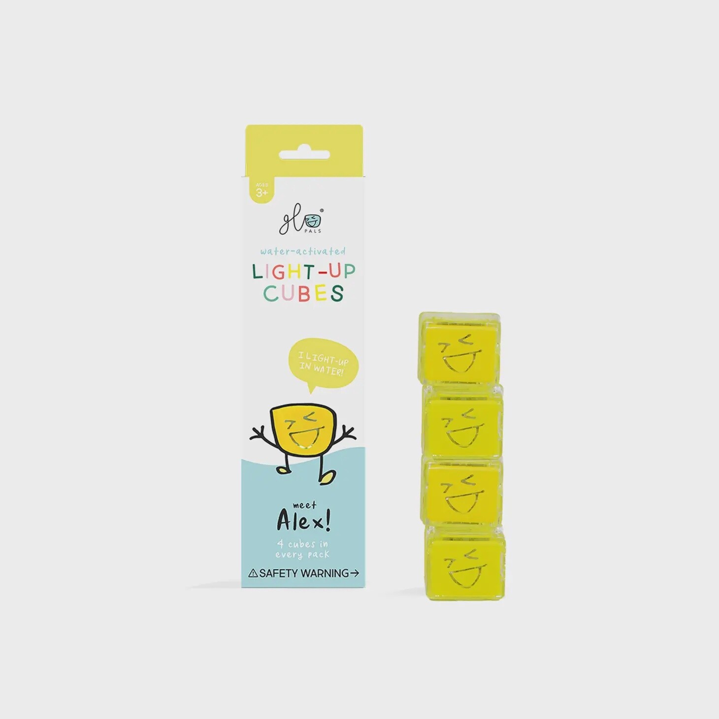 Glo Pals Alex 4PK Yellow Light Up Cubes