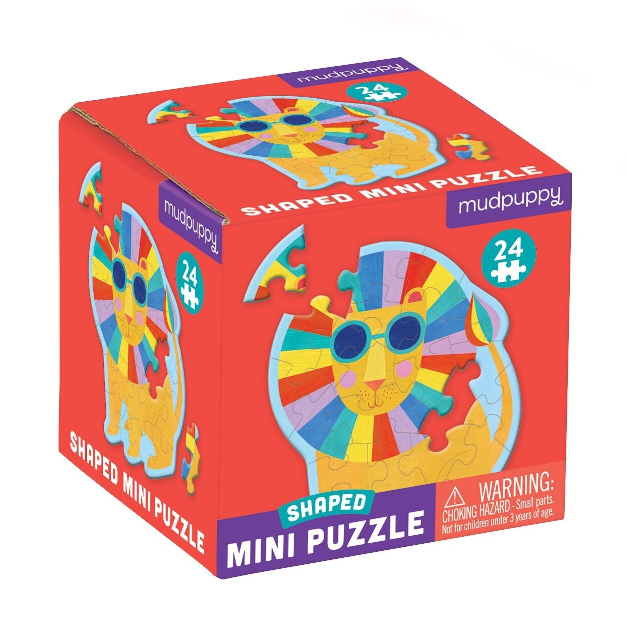 Mudpuppy Shaped Mini Puzzle - Rainbow Lion (24 pc)