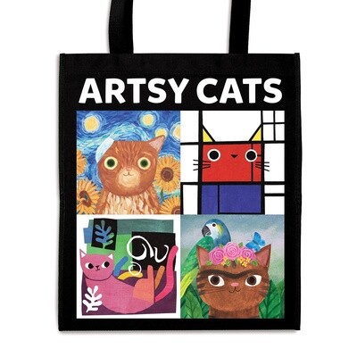 Mudpuppy Artsy Cats Reusable Tote Bag