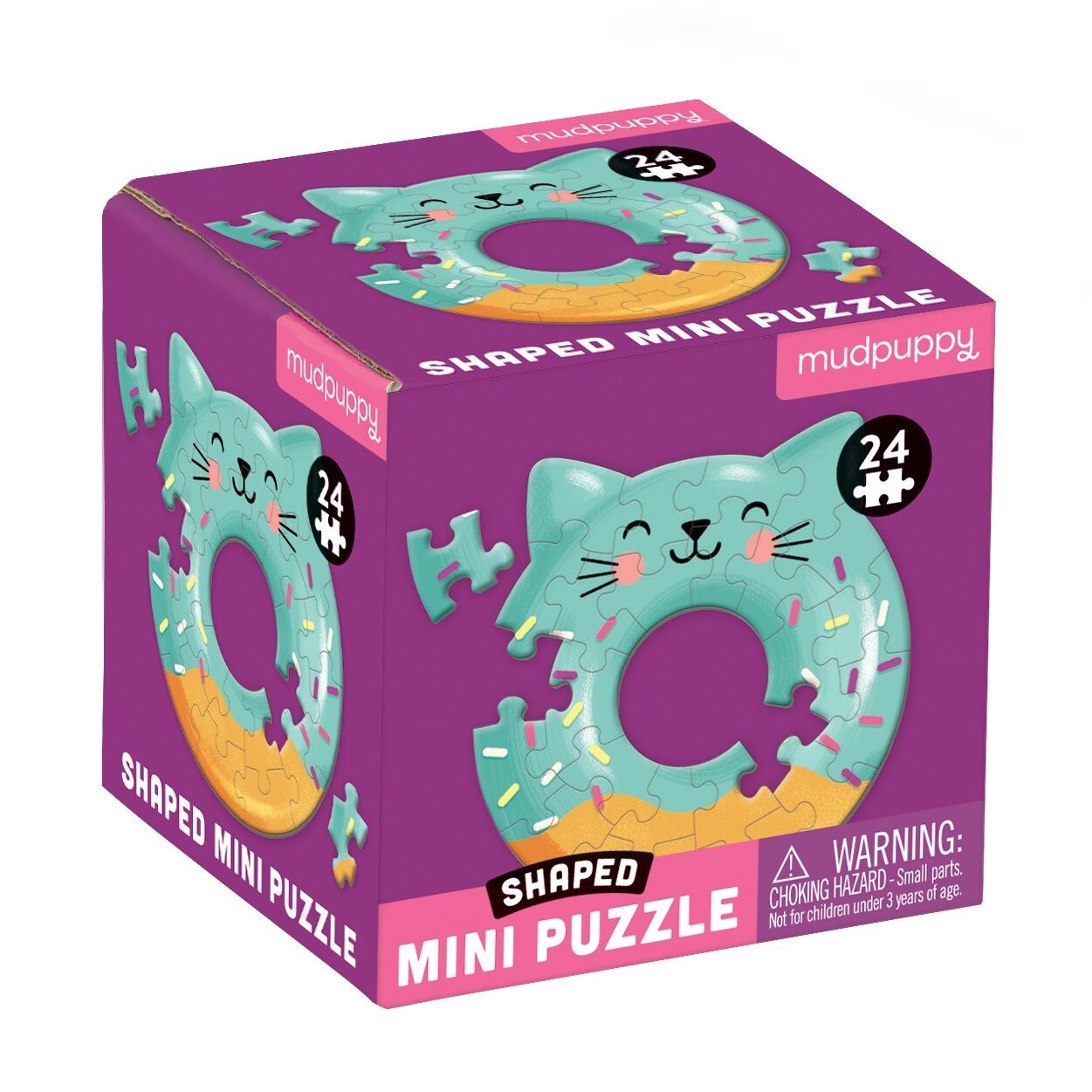 Mudpuppy Shaped Mini Puzzle - Cat Donut (24 pc)
