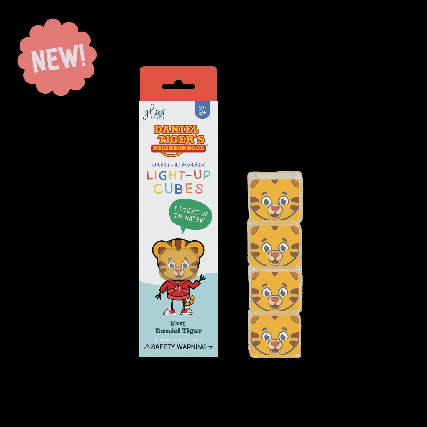 Glo Pals Sesame Daniel Tiger 4PK Light Up Cubes