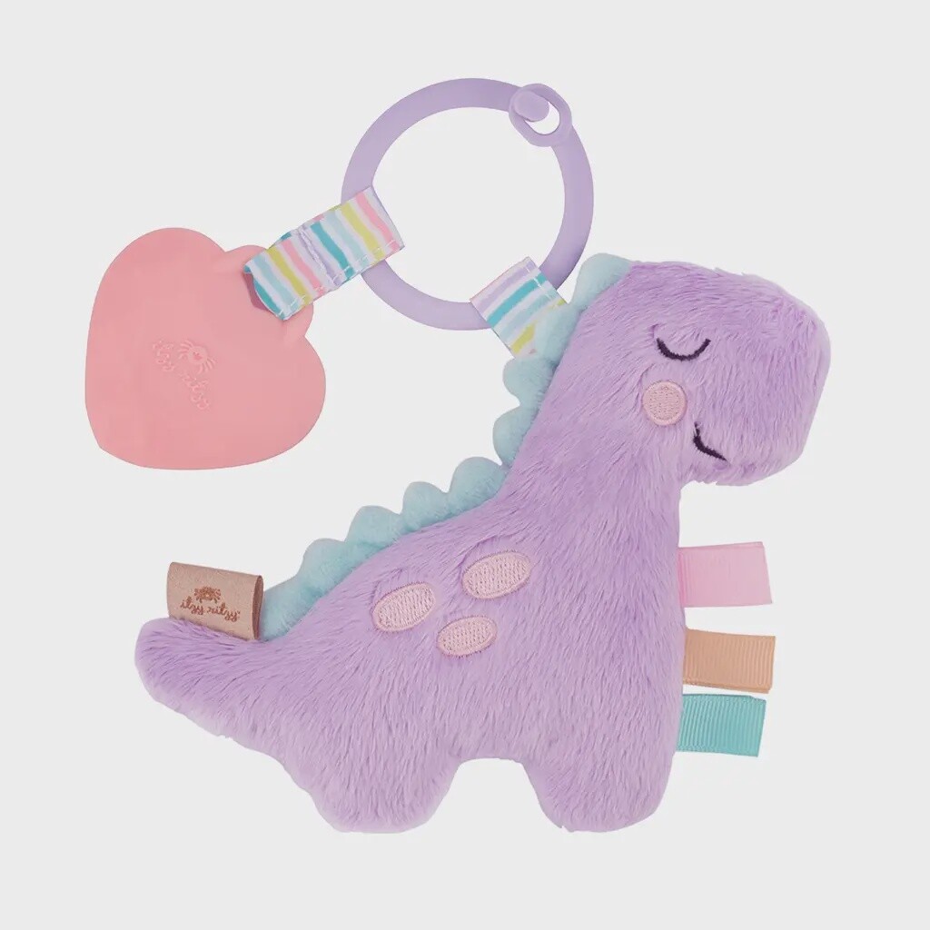 Itzy Ritzy Itzy Pal Plush + Teether (Lilac Dino)