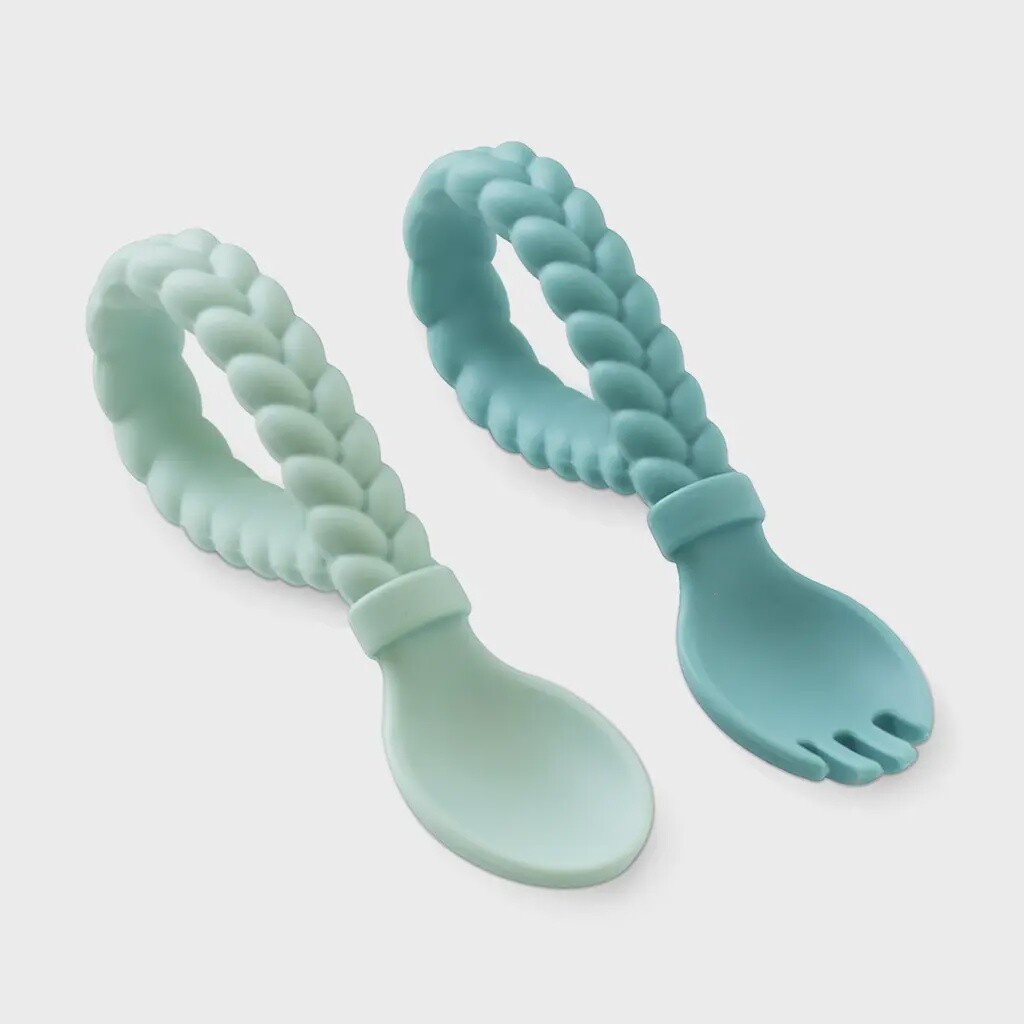 Itzy Ritzy Sweetie Spoons Spoon + Fork Set (Mint)